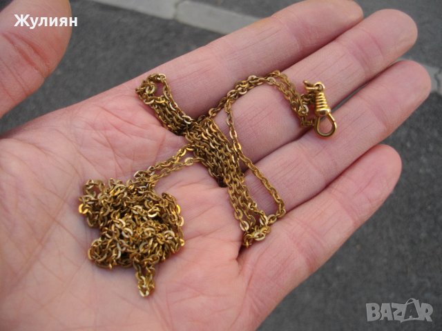 СТАР ПОЗЛАТЕН КЮСТЕК ЗА ДЖОБЕН ЧАСОВНИК, снимка 7 - Антикварни и старинни предмети - 39136397