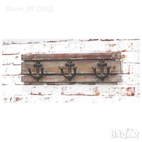 Дървена стенна закачалка "Котва"