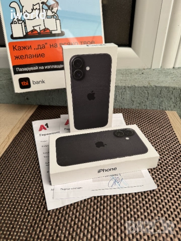 НОВ❗️ 24М ГАРАНЦИЯ❌ iPhone 16 Black Лизинг от 26/мес128GB  НЕРАЗПЕЧАТАН⚠️ 
