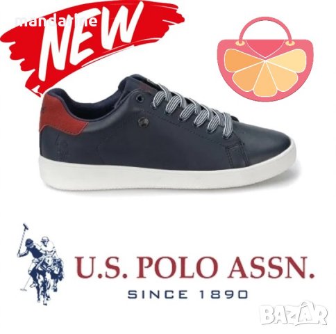 ПРОМО 🍊 U.S. POLO® № 38 🍊 Оригинални кожени спортни обувки DARK BLUE & RED нови с кутия, снимка 11 - Дамски ежедневни обувки - 26727164