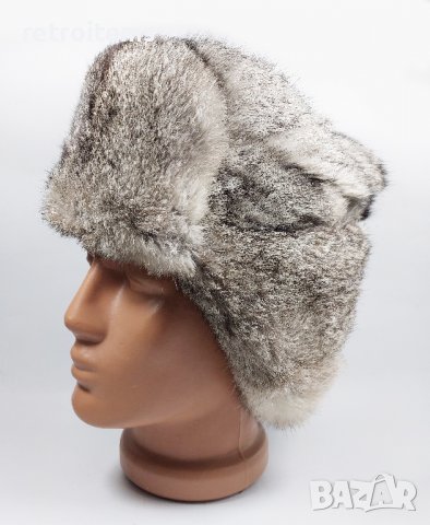 Руски шапки-ушанки от заешки естествен косъм., снимка 5 - Шапки - 39804160