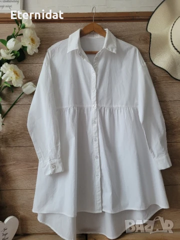 Дълга бяла риза , снимка 6 - Ризи - 51033295