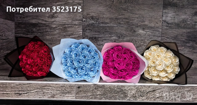 Букети от сатенени рози , снимка 11 - Други - 54346385