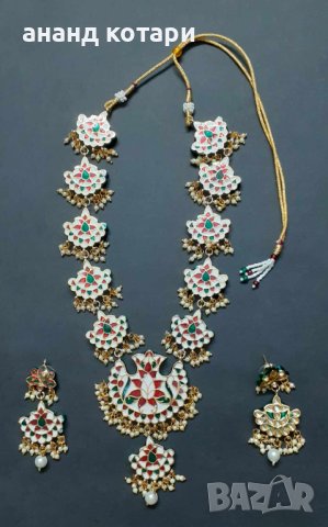 Индийски традиционни бижута Колие и обеци 2-Р, снимка 2 - Бижутерийни комплекти - 42136952