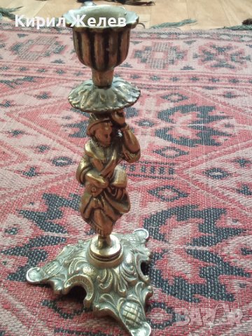 Свещник стар бронзов фигура 31612, снимка 13 - Декорация за дома - 37952257