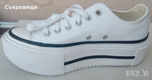 Нови Кецове Converse Chuck Taylor All Star Lift Ox, Бял, Жени, снимка 5 - Кецове - 56151863
