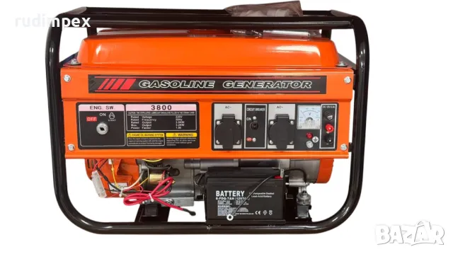 Генератор за ток 3.5 kW, 7.5 HP, бензинов, монофазен, AVR, 100% медни намотки, с електрически старте, снимка 2 - Генератори - 49843287