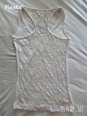 Бял потник с прозрачен гръб, снимка 3 - Потници - 37798654