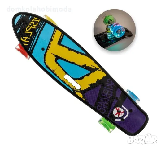 Скейтборд - пениборд, Алуминий и пластмаса, До 100 кг, 56x14cm,