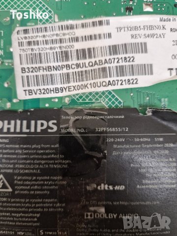 TCON BOARD HV320FHB-N00 47-6021051 за ТВ PHILIPS 32PFS6855/12, снимка 4 - Части и Платки - 42204234