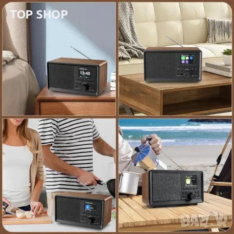 BIAOQINBO Dab/Dab+ радио с Bluetooth 5.0 Цифрово FM радио Носталгично преносимо радио, снимка 7 - Радиокасетофони, транзистори - 48724012
