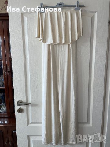 Елегантен нов  бял еластичен парти официален гащеризон ASOS Asos волани къдри , снимка 5 - Гащеризони - 40671699