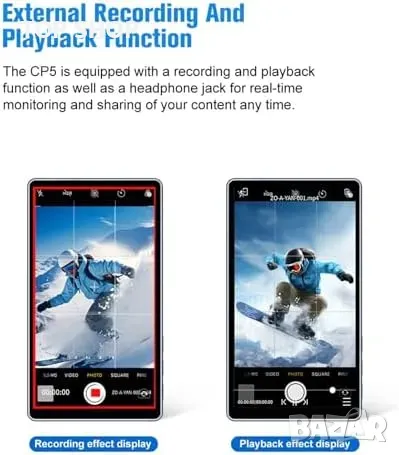 Нов Безжичен 5" HD Сензорен Монитор с Bluetooth и WiFi за iPhone/Android, снимка 6 - Друга електроника - 49426164