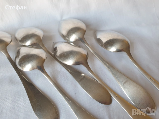Комплект посребрени лъжици, снимка 7 - Антикварни и старинни предмети - 54268762