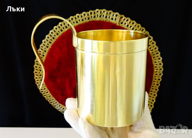 Месингова чаша,мензура черпак за 500 мл. , снимка 3 - Антикварни и старинни предмети - 36772774