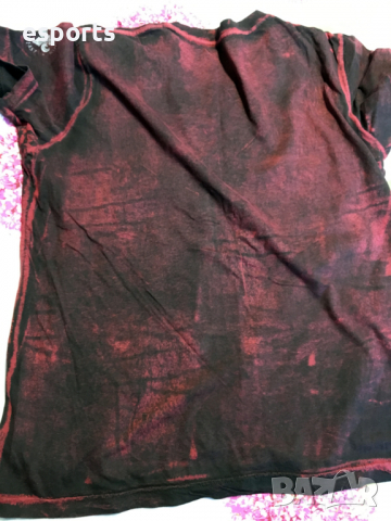 Мъжка тениска AFFLICTION Standard Series (стандартна серия) Burgundy Red Distressed Lava Wash S Smal, снимка 3 - Тениски - 25983043