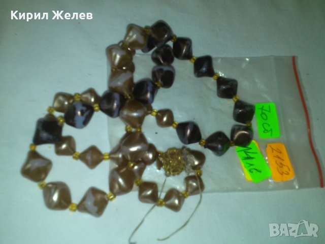СТАРИННА АРТ ДЕКО ОГЪРЛИЦА от ЕСТЕСТВЕН КАМЪК КВАРЦ ЛАКИРАН 2153, снимка 5 - Колекции - 29604916