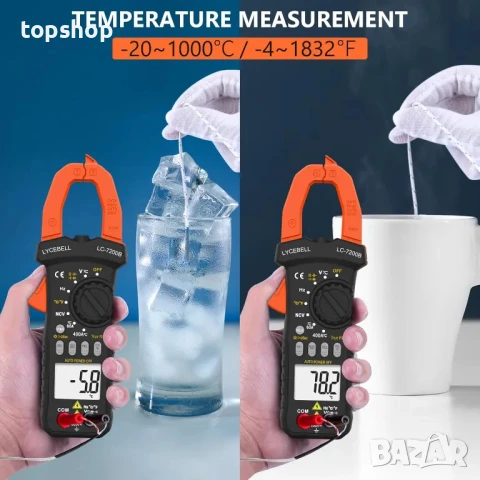 НОВИ Цифрови клещи, Ампер клещи, ръчен цифров мултиметър 7200B, Тестер за AC/DC напрежение, снимка 4 - Други инструменти - 50575518