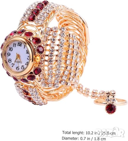 fashion 3v1 дамски часовник гривна и пръстен HOT SALE, снимка 2 - Дамски - 44446823