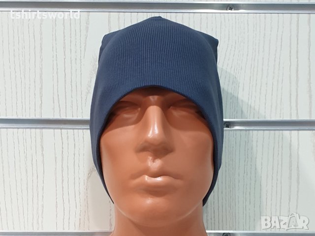 Нова зимна шапка в цвят тъмно индиго, снимка 3 - Шапки - 32047342