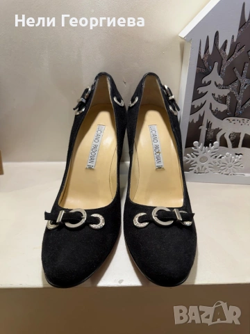 Велурени обувки, снимка 2 - Дамски обувки на ток - 53141008