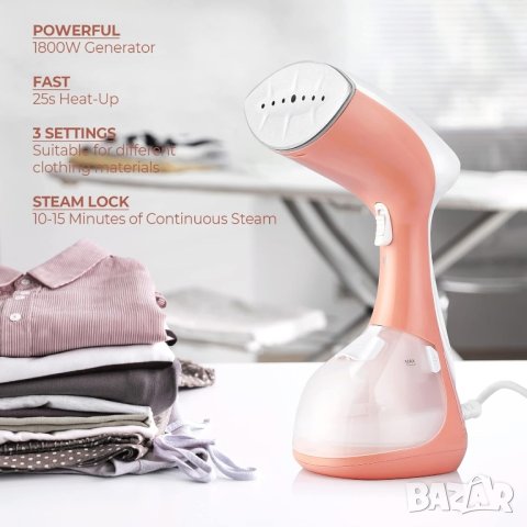 Парна ютия, 1800 W с 3 настройки на парата, 25 секунди бързо загряване, снимка 3 - Ютии - 42626332