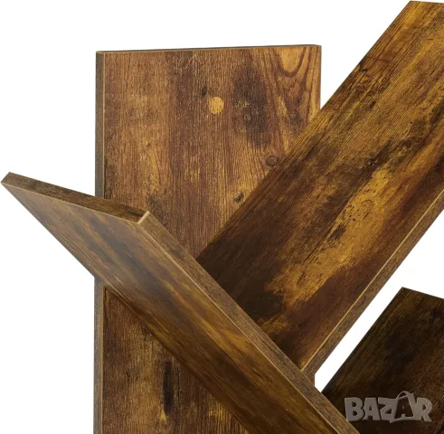 Дървена библиотека за книги тип дърво 9 рафта + чекмедже, бял, венге, снимка 6 - Етажерки - 49723979