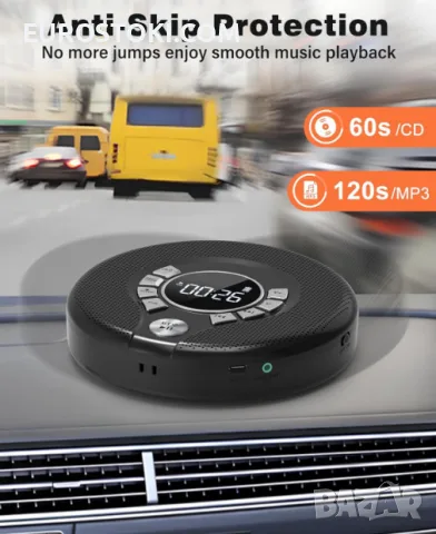 Преносим Bluetooth CD плейър Greadio CD37 със слушалки и вградени високоговорители, 2000 mAh, снимка 7 - MP3 и MP4 плеъри - 56145296