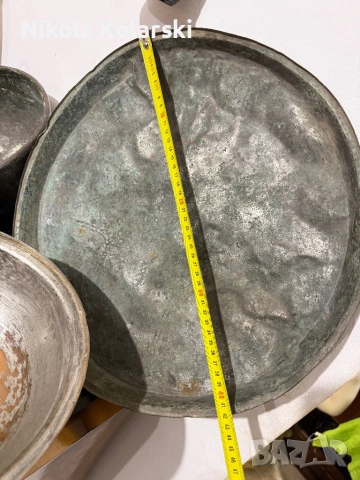 Старинки, медни/бакърени тенджери, синия, синджир и букай, снимка 5 - Антикварни и старинни предмети - 53252774