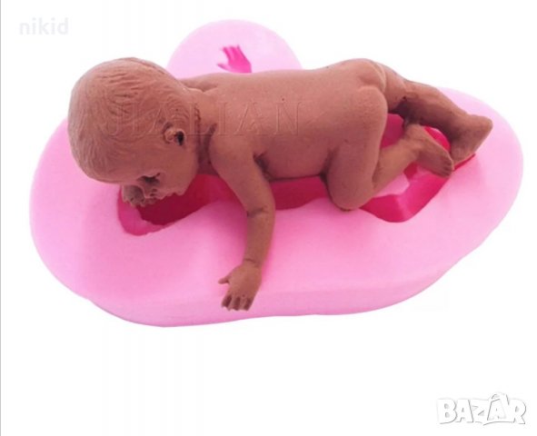 3D бебе с протегната ръка силиконов молд пита декор украса торта фондан гипс сапун тесто отливка