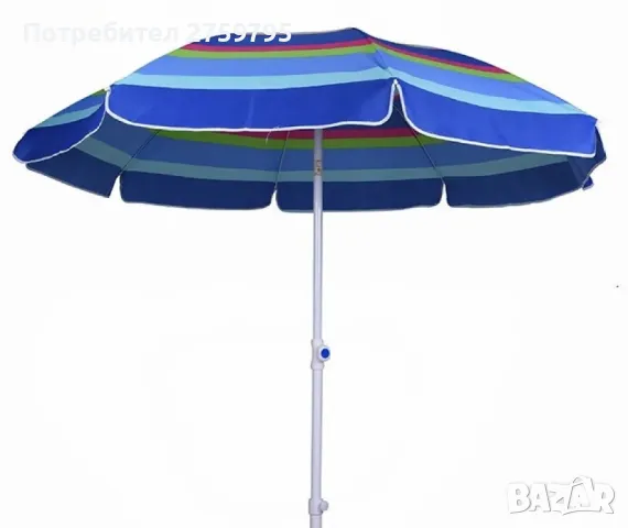 НОВО.Градински чадър 2м от Anti-UV полиестерна тъкан., снимка 1