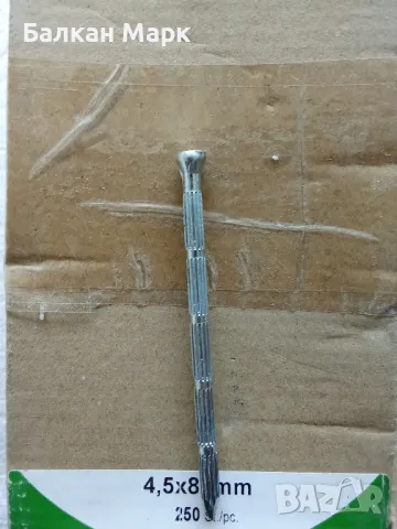 Оребрени пирони, гвоздеи 4.5x80 мм-поцинкована стомана 250бр., снимка 3 - Железария - 50125140