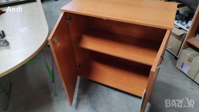 Офис шкаф със заключване - шкафче за обувки или дрехи 86/42/93см череша, снимка 10 - Шкафове и рафтове - 52870337