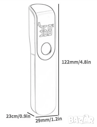 Безконтактен инфрачервен термометър за чело , снимка 6 - Други стоки за дома - 54106021