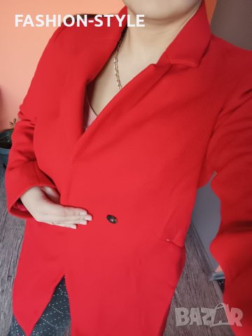 Червено дамско зимно палто, снимка 6 - Палта, манта - 36930094