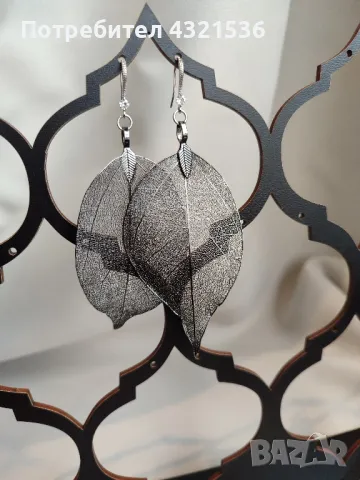 Обеци листа , снимка 2 - Обеци - 48256400