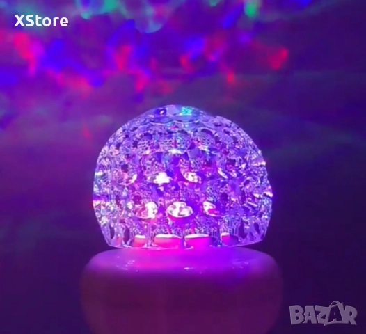 Коледна кристална въртяща се топка LED светлина, снимка 2 - Декорация за дома - 52441088