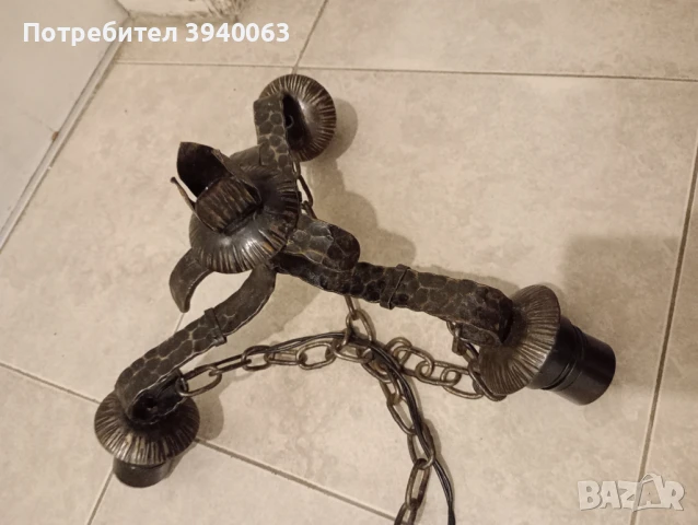 Стар полюлей от ковано желязо троен колекция, снимка 4 - Антикварни и старинни предмети - 50646181