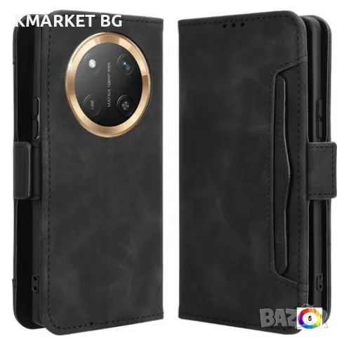 Honor Magic7 Lite 5G Magnetic Wallet Кожен Калъф и Протектор, снимка 1 - Калъфи, кейсове - 48676347