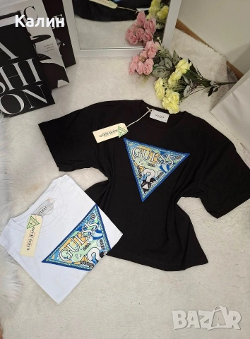 Памучни дамски тениски Guess - два цвята - 19 €, снимка 6 - Тениски - 53286163