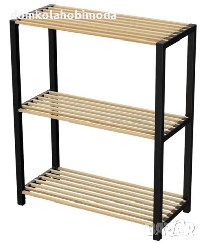 Етажерка с 3 рафта 65x29x78 см, Масивно дърво. до 50 килограма