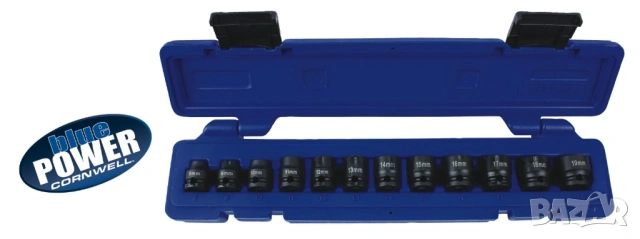 Cornwell Tools 12 части къси 3/8 6стенни  вложки камъни комплект 8 - 19mm