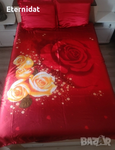 Сатенени чаршафи с рози