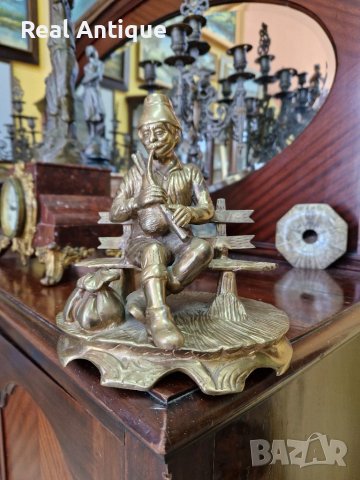 Страхотна антикварна френска бронзова фигура статуетка пластика , снимка 1