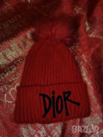 Dior Зимна дамска шапка с бродерия, снимка 3 - Шапки - 48269600