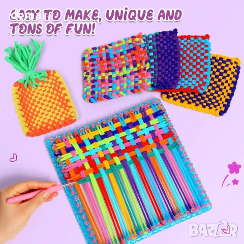 Комплект за тъкане и изработка на гривни Sunrad 2 в 1 за момичета, снимка 3 - Образователни игри - 51741839