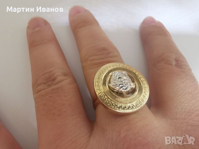 Златен пръстен версаче , снимка 7 - Пръстени - 38865996