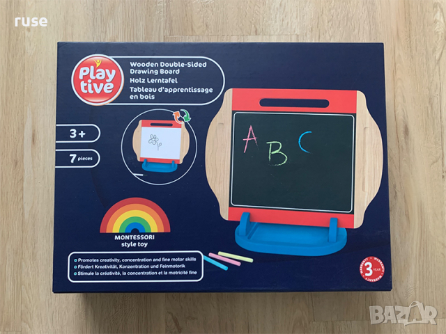 НОВИ! Дъска за рисуване Монтесори Playtive дървена двустранна, снимка 8 - Образователни игри - 44611376