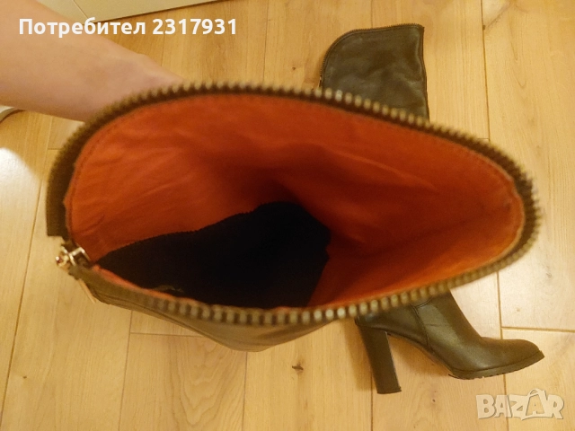 Елегантни и топли кожени ботуши над коляното, снимка 5 - Дамски ботуши - 52102650
