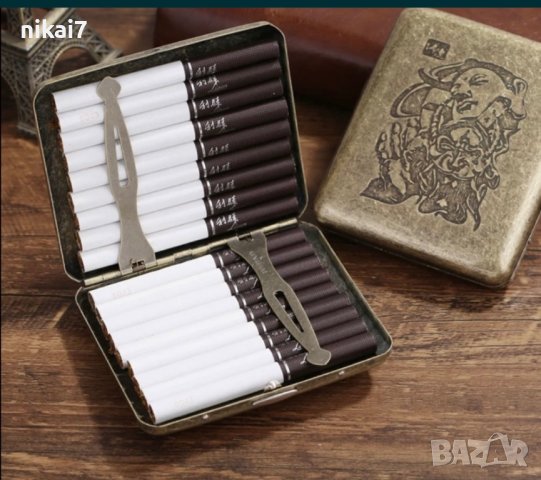 винтидж ретро табакера за цигари 85mm King Sizeх неръждаема стомана, снимка 8 - Подаръци за мъже - 27206166